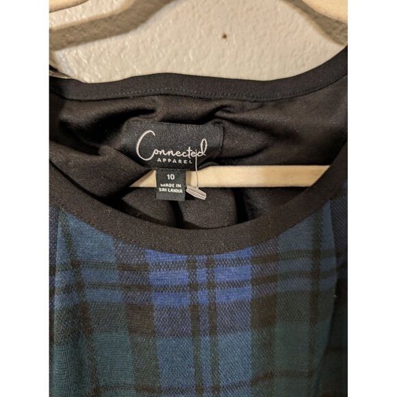 Connected Apparel Classic Plaid A-Line Dress Academia Office Career - Picture 5 of 7